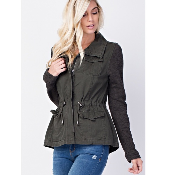 Jackets & Blazers - Olive Anorak Jacket